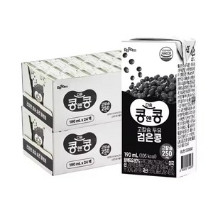 콩앤콩 고칼슘 두유 검은콩두유, 190ml, 48개