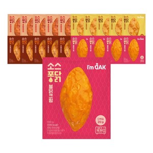 [아임닭] 소스퐁닭 닭가슴살 4종 혼합, 20개, 100g