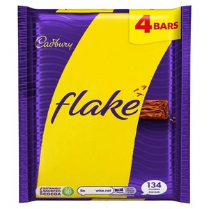 영국 캐드베리 Cadbuy Flake Chocolate Ba Multipack 플레이크 초콜릿 바 4개입, 102g, 4개