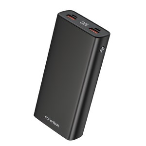 로랜텍 콰트로 4포트 고속충전 대용량 PD 22.5W QC3.0 잔량표시 보조배터리 20000mAh, BPR-02