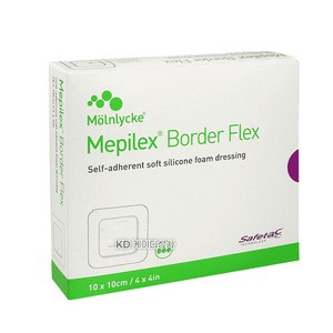 메피렉스보더플렉스 Mepilex Border Flex 10X10cm 5매 실리콘밴드, 1개