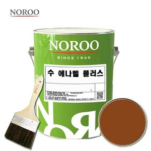 노루페인트 수 에나멜 철재 목재 페인트 1L 기존색상 + 붓세트, 유광나무색, 1개