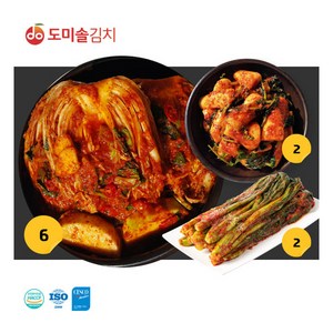 [도미솔김치] 도미솔 김치 3종 총10kg (포기김치 6kg + 총각김치 2kg + 갓김치 2kg), 상세 설명 참조, 10kg