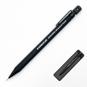 [국내발송]스테들러 STAEDTLER 개선버전 헥사고날 블랙 0.5mm(가죽케이스 포함)