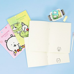비비에문구 담곰이 그리드 중철 노트 공책, 핑크