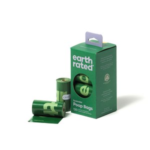 EARTH RATED 강아지 반려동물 애견용품 배변봉투 본체 리필 라벤더향, 배변봉투 리필봉투(15매x8롤)(통 없음), 8개, 15개입