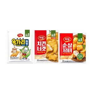 하림 용가리치킨300g+치킨너겟300g+순살가라아게300g 각 1봉, 띠지+순살가라아게 300g 각 1봉, 1개, 300g