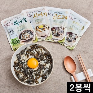 윤영근의 착한나물 맨밥에 비벼먹는 나물 4종 골고루 섞어 묶음, 8개, 80g