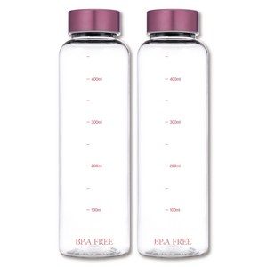 위드 스텐캡 눈금 물병 트라이탄 보틀 2p, 2개, 핑크 500ml (2개입)