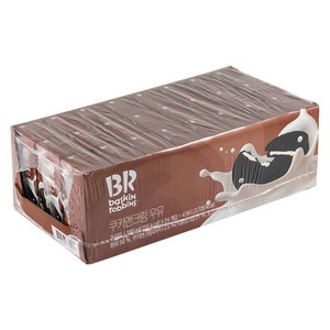 배스킨라빈스 쿠키앤크림 우유, 190ml, 24개