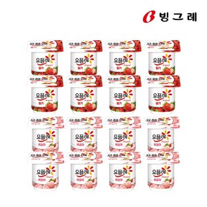 빙그레 요플레 딸기+복숭아 85g 16개입, 16개