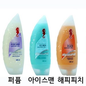 알게마린 샤워젤 300ml 6개세트 바디워시 퍼퓸 아이스맨 해피피치, 6개