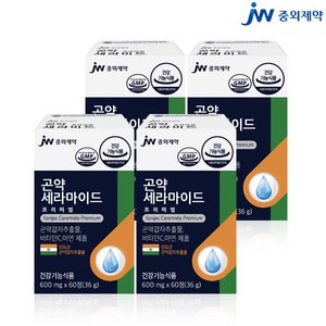 JW중외제약 곤약세라마이드 프리미엄 600mg 60정, 4개