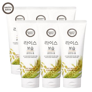 해피바스 라이스 보습 클렌징폼 피지제거 각질제거 폼클렌징, 200g, 6개