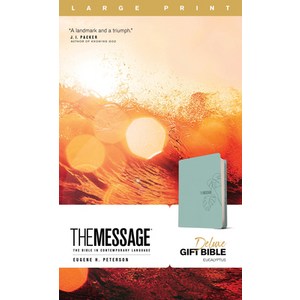 (영문도서) The Message Deluxe Gift Bible Lage Pint (Leathe-Look Teal): The Bible in Contempoay Language Imitation Leathe, NavPess Publishing Goup, English, 9781641582544