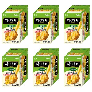 [지노앤코]해태 calbee 자가비 짭짤한맛 90g 감자칩 가루비 간식, 6개