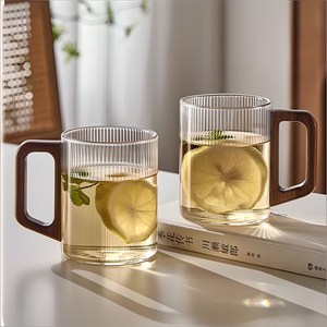북대사글라스 홈카페 내열유리 우드 머그컵, 2개, 300ml