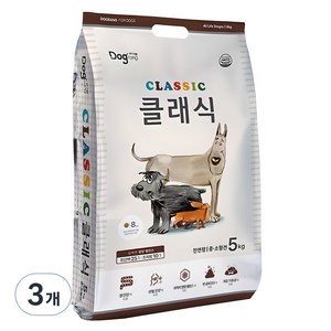 도그랑 전연령 중소형견 클래식 건식사료, 닭, 5kg, 3개