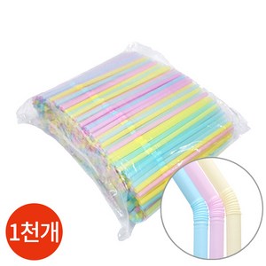 음료 주름 빨대 5mm x 24cm 1000개 x 1봉, 1개, 1000개입