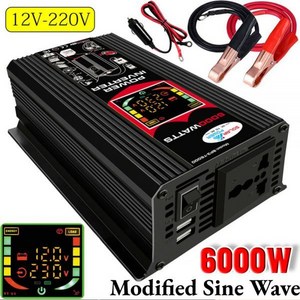 차량용 인버터 파워뱅크 6000W 피크 자동차 컨버터 수정된 사인파 DC 12V to AC 110V 220V 변압기 전압 듀얼 USB 스마트 전력 475843, 4PCS 50A, 1개