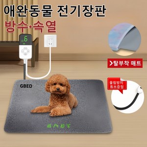 GBED 물세탁가능 극세사 강아지 고양이 온열매트 방수 온도조절 온열 방석 선물 렌덤 증정, 그레이, 1개