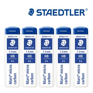 스테들러 771 점보샤프 전용 샤프심 250-13(HB) 5개, 1.3mm (250-13 HB)