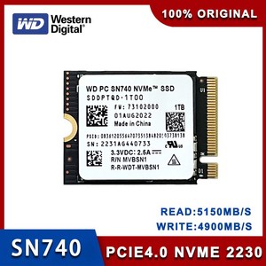 Western Digital-WD SN740 2TB 1TB 512GB M.2 SSD 2230 NVMe PCIe Gen 4x4 마이크로소프트 서피스 프록시 노트북 3 스팀 데크, 01 256GB, 01 256GB