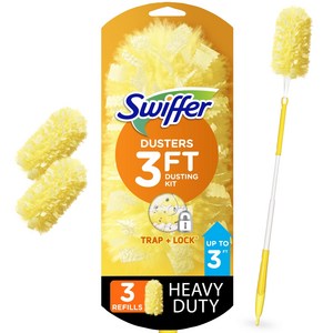 Swiffe 360 Dustes Extendable Handle State Kit 3 Count Duste Refill 4 Piece Set, Yellow, 1개