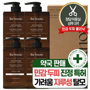 더노우 제주 어성초 약산성 민감 두피 케어 샴푸, 500ml, 4개