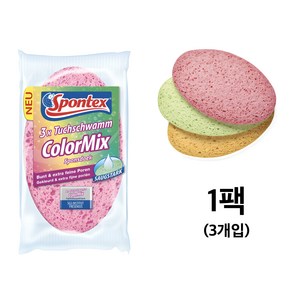 스폰텍스 Spontex ColoMix cloth sponge (3개입/팩), 1세트