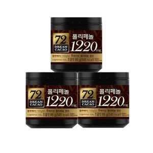 롯데웰푸드 드림 카카오 초콜릿 72%, 86g, 3개