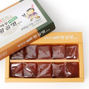 장바우치악산 황골엿 생강조각엿 400g(20gX20개) / 국산 100%(쌀+옥수수+맥아+생강) 대한민국 식품명인 제70호 김명자, 400g, 1개