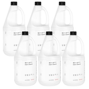 생활공작소 배수구 클리너, 1.85L, 6개