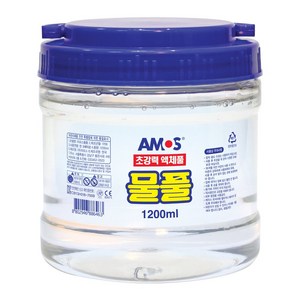 아모스물풀대용량1200ml 대용량초강력물풀1.2L클리어슬라임재료 투명물풀 슬라임베이스, 아모스 물풀대용량 1200ml, 1개