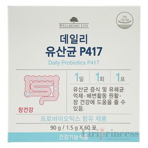 코리아나 웰빙라이프 데일리 유산균 P417 1.5g x 60포, 1개, 90g