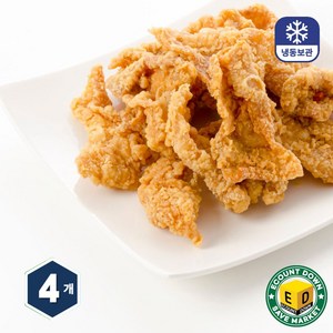 전원 닭껍질 튀김 1kg 치킨 간식 안주 후라이드 맥주 치맥 대용량 업소용 급식, 4개