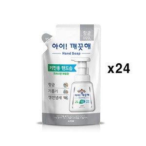 아이깨끗해 향균 키친폼 손세정제 리필 바질향, 200ml, 24개