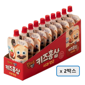 롯데칠성음료 브레드이발소 캐릭터 키즈홍삼 사과당근, 100ml, 20개