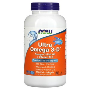 나우 푸드 울트라 오메가3-D 피쉬 소프트젤 180개입 [3통] Ulta Omega 3 Vitamin D, 180정, 1개