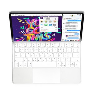 아이패드 i 매직 키보드 케이스 블루투스 터치패드 트랙패드, 에어4 5 10.9인치 / 프로 3 4 5 6 11인치, 화이트