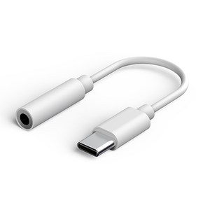 프라임큐 삼성 갤럭시 스마트폰 USB C-3.5mm 이어폰 젠더, 5mm, 화이트, 1개