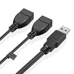 USB Y 2개 분리 연결 연장 보조 케이블 파워 잭