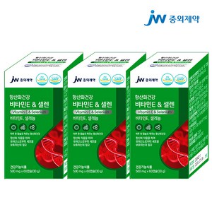 JW중외제약 항산화건강 비타민E & 셀렌 셀레늄 60정, 3개