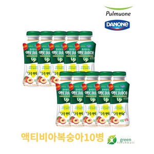 풀무원다논 무지방 액티비아업 마시는 요거트 복숭아, 10개, 210ml