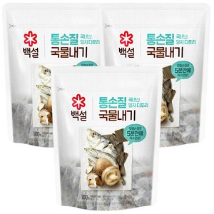 백설 통손질국물내기 국내산멸치디포리, 60g, 3세트