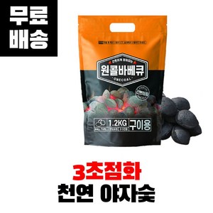 캠핑몽 원콜 야자숯 차콜 캠핑 구이용 바베큐그릴 화로 원액션 조개탄 캠핑 숯불 야외 성형숯, 1.2kg, 1개, 1.2kg