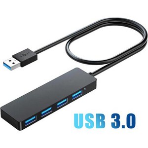 노트북용 USB 분배기 멀티포트 USB 3.0 허브 포트 확장기 고속 데이터 전송 4 포트 윈도우 PC 맥 프린터 모바일 HDD, 2) 4 in 1 Port, 1개