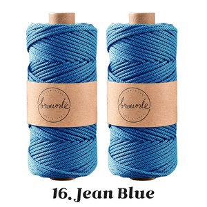 3.5미리 브라우니 코드 뜨개실 마크라메 실 2개입, 16. Jean Blue, 2개