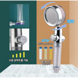 위헤브 회오리 토네이도 샤워기 헤드 수압조절, 금색 토네이도, 1개