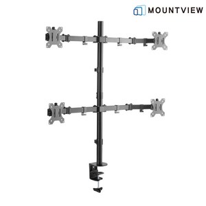 마운트뷰 쿼드 모니터 암 클램프형 거치대 MV12-C048N, 1개, 블랙